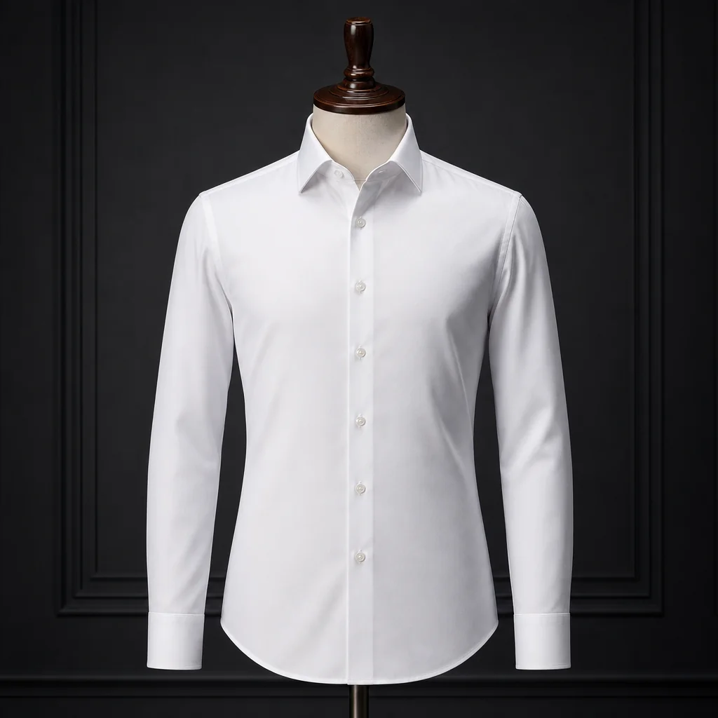 Structured Poplin High-Collar Shirt